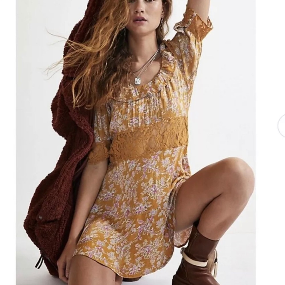 Free‎ People Lucie Floral Lace Mini Dress - Picture 10 of 10